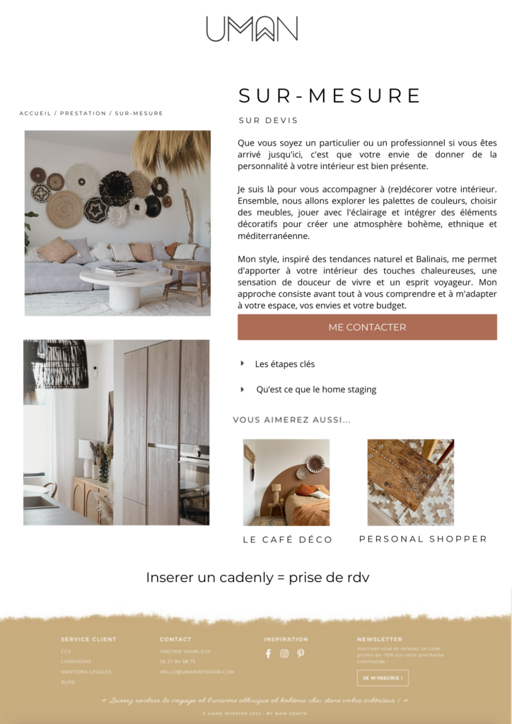 Maquette page sur-mesure